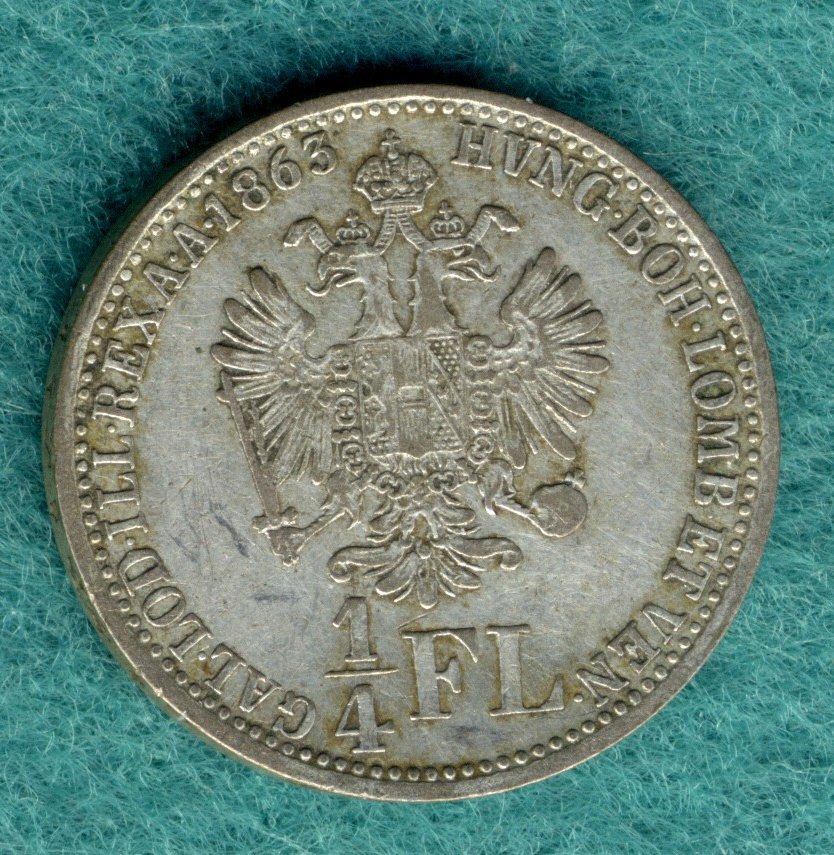  Österreich - Franz Joseph I. - 1/4 Gulden (1/4 Florin) 1863 V   