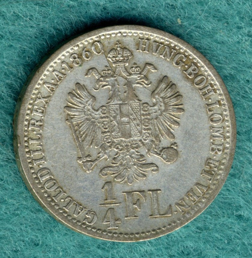  Österreich - Franz Joseph I. - 1/4 Gulden (1/4 Florin) 1860 V   