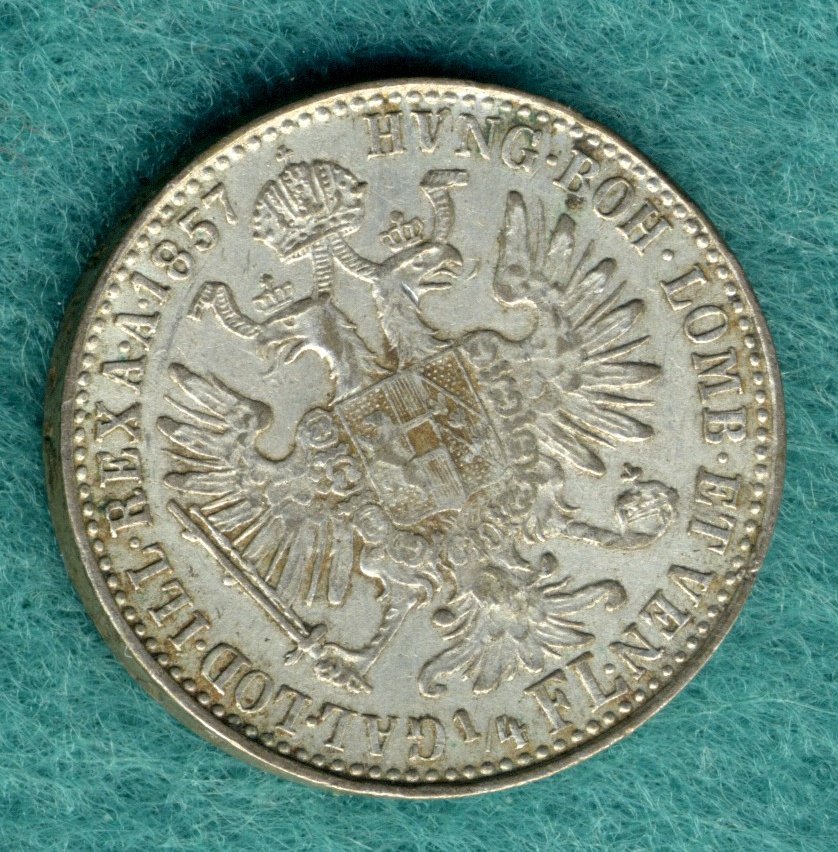  Österreich - Franz Joseph I. - 1/4 Gulden (1/4 Florin) 1857 M - selten !   