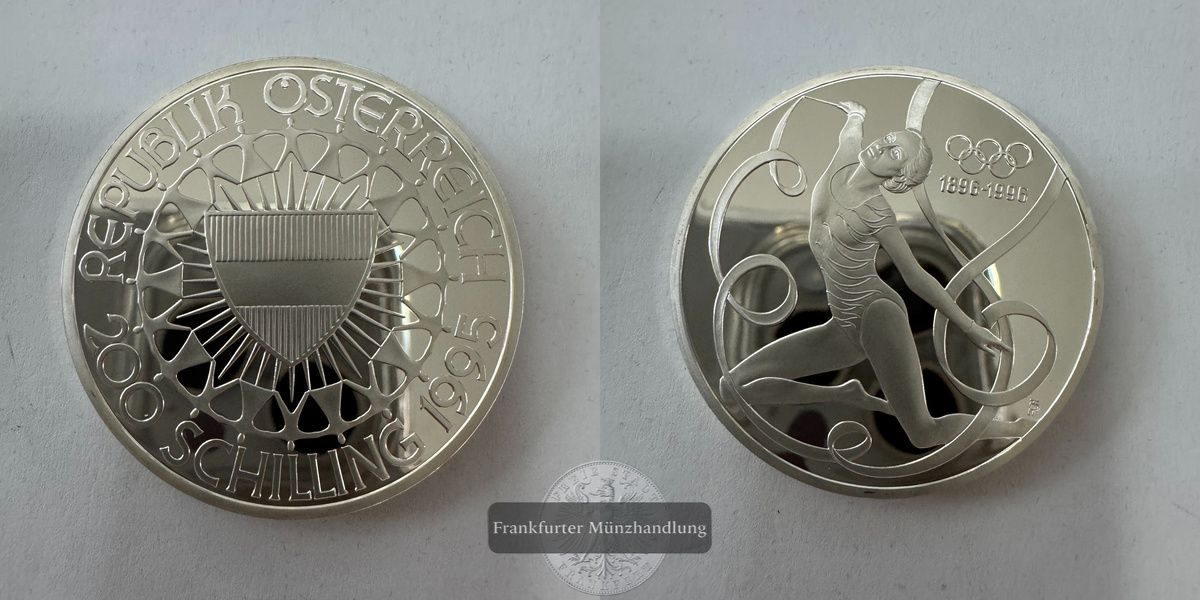  Österreich 200 Schilling (Summer Olympics) 1995 FM-Frankfurt KM#3026 Feinsilber: 31,1g   