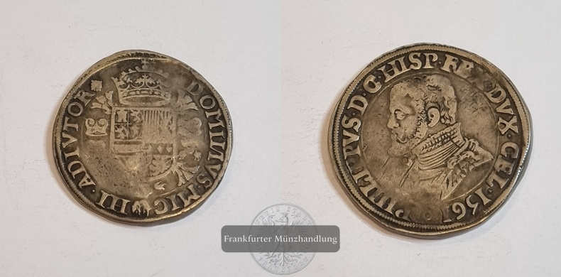  Spanische Niederlande 1561 Philipsdaalder FM-Frankfurt Feinsilber: 28,55g   