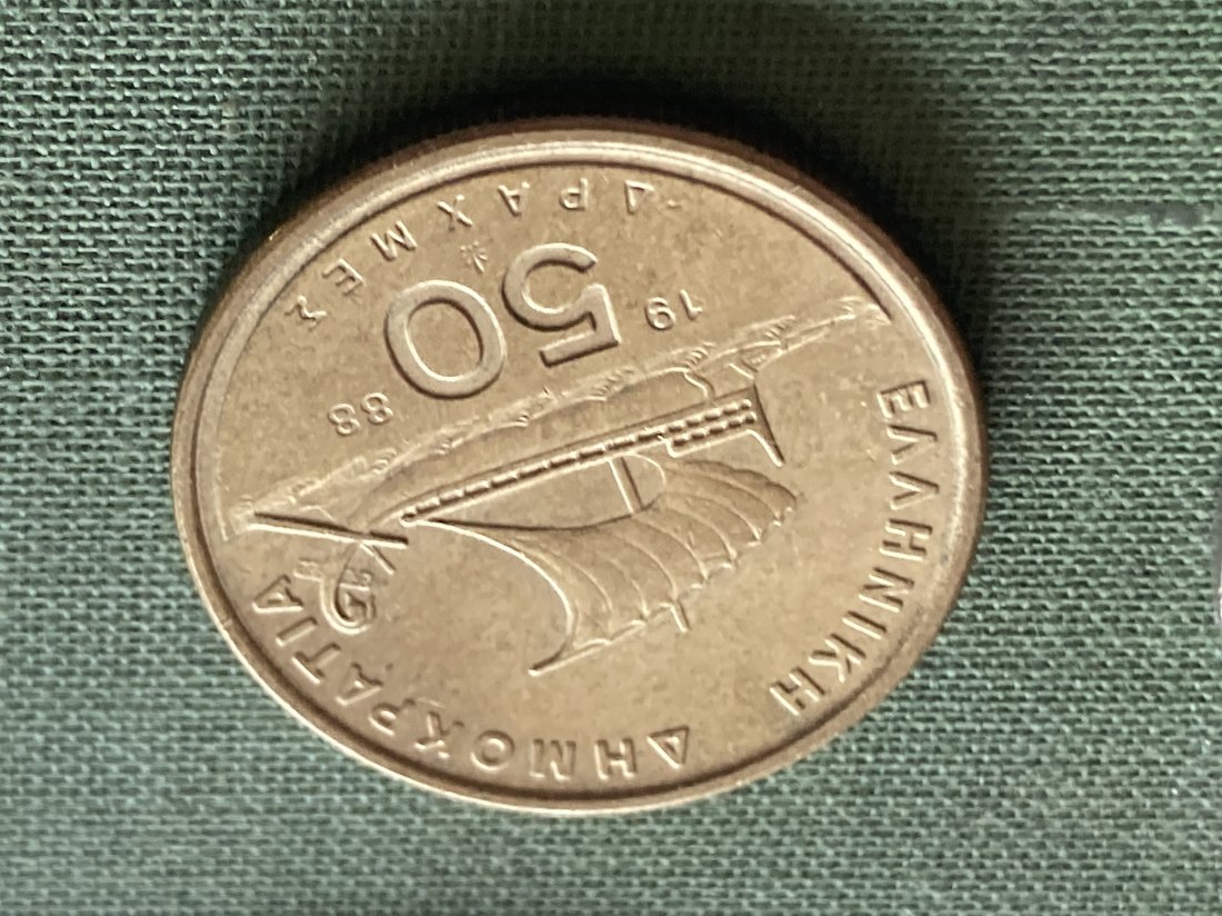 Münze Münzen Umlaufmünze Griechenland 50 Drachmen 1988