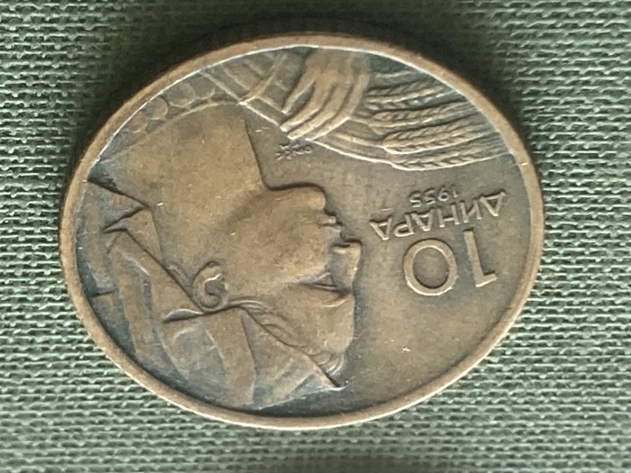 Münze Münzen Umlaufmünze Jugoslawien 10 Dinar 1955