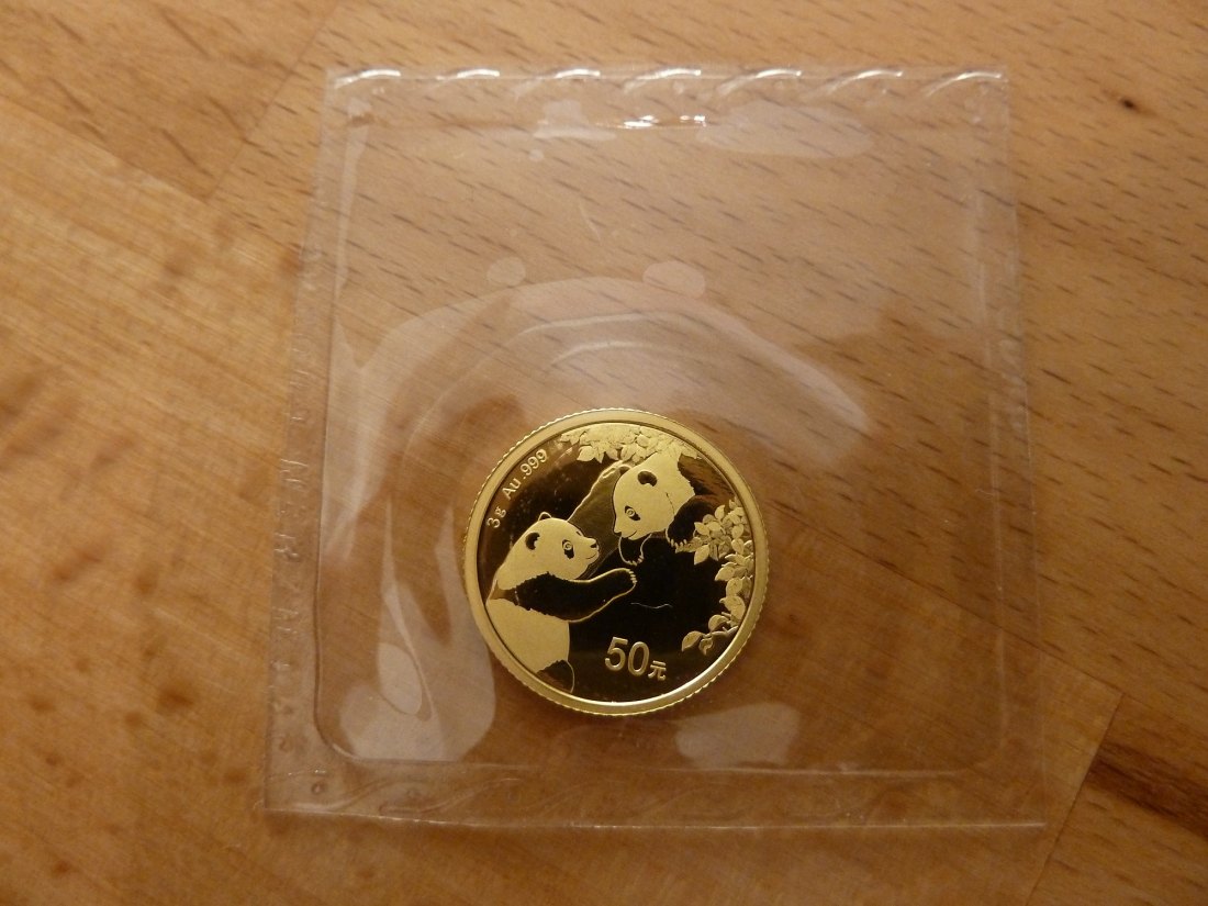  China 50 Yuan 2023 Panda 1/10 Oz .999 Gold Stgl./BU Originalfolie   
