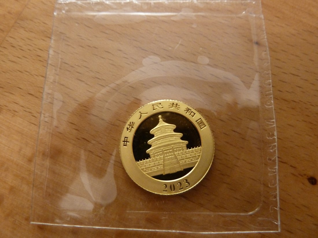  China 50 Yuan 2023 Panda 1/10 Oz .999 Gold Stgl./BU Originalfolie   