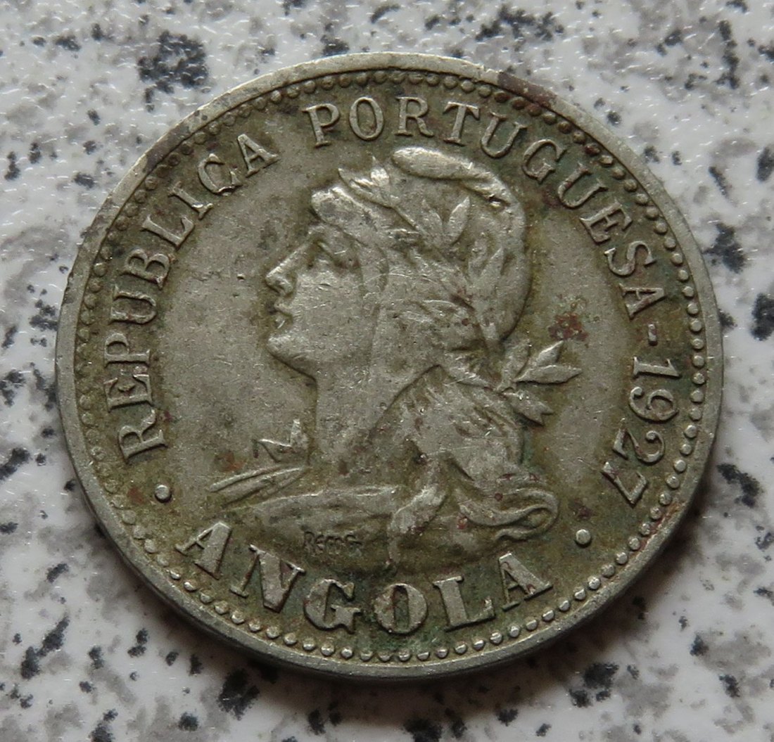  Angola 20 Centavos 1927 / IIII Macutas 1927   