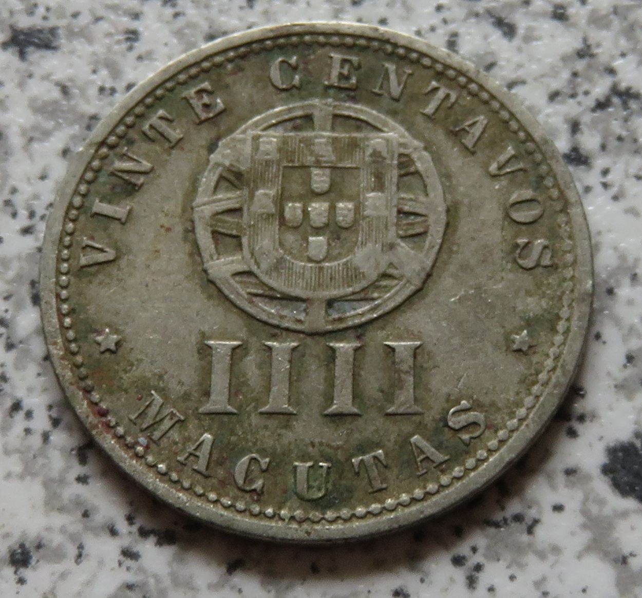  Angola 20 Centavos 1927 / IIII Macutas 1927   