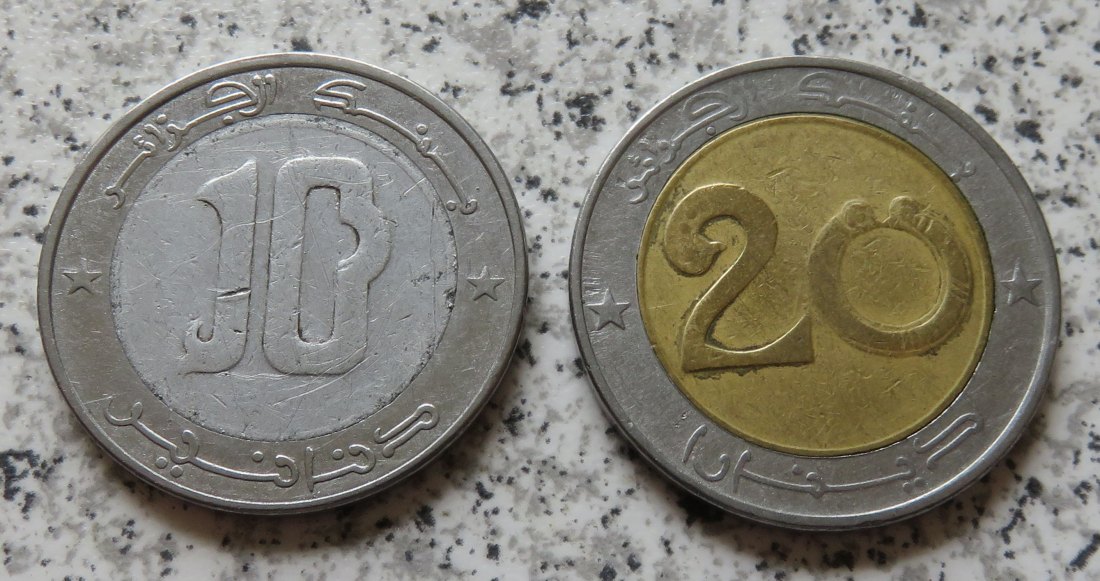  Algerien 10 und 20 Dinars 1992   