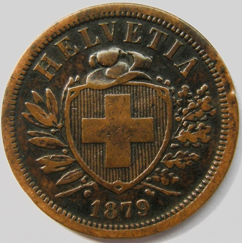  Schweiz, 2 Rappen 1879 B   