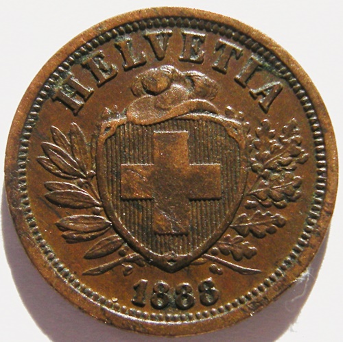  Schweiz, 2 Rappen, 1888 B   