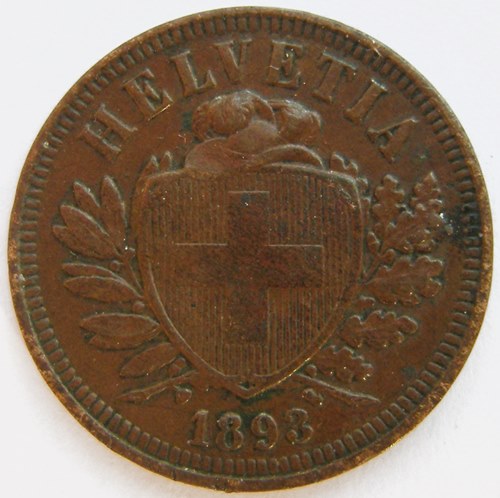  Schweiz, 2 Rappen, 1893 B   