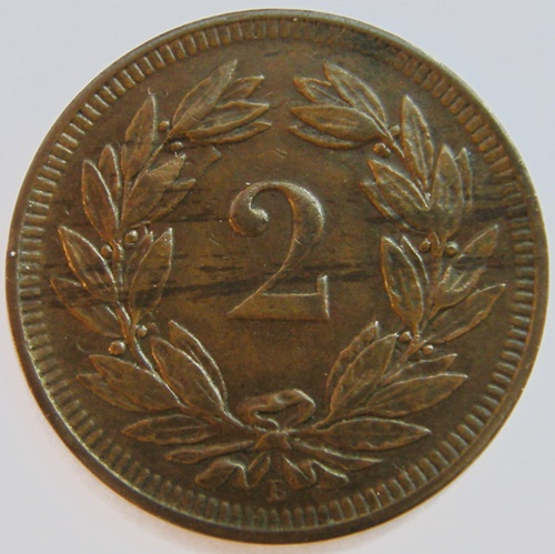  Schweiz, 2 Rappen, 1898 B   