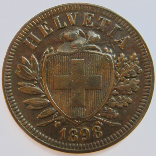  Schweiz, 2 Rappen, 1898 B   