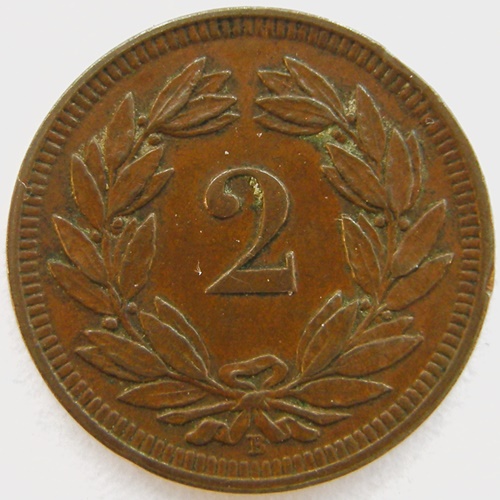  Schweiz, 2 Rappen, 1899 B   