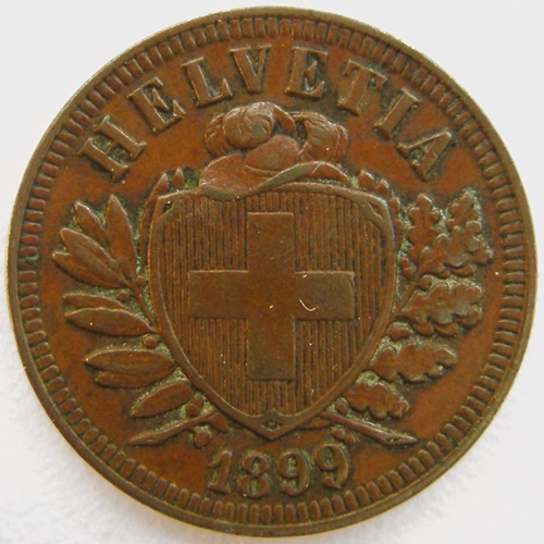  Schweiz, 2 Rappen, 1899 B   
