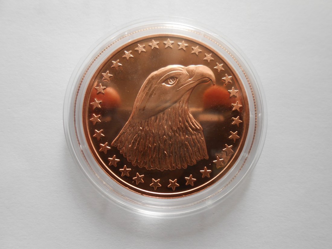  4.	1 Unze Kupfer Eagle Head   