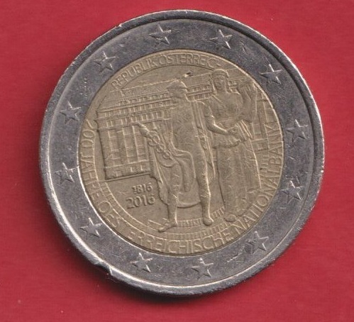  Österreich 2 Euro 2016 200 Jahre Nationalbank   