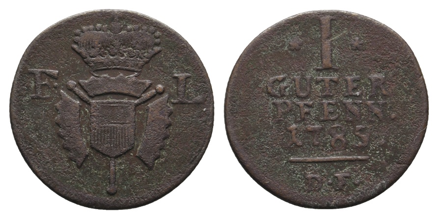  Altdeutschland; Hessen; Kleinmünze 1785   