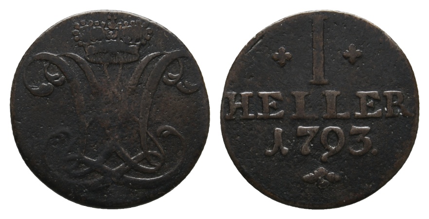  Altdeutschland; Hessen; Kleinmünze 1793   