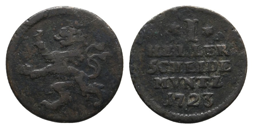  Altdeutschland; Hessen; Kleinmünze 1723   