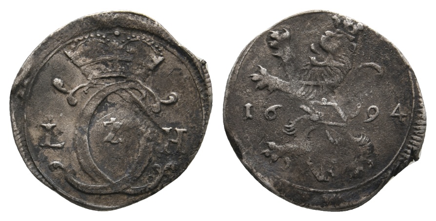  Altdeutschland; Hessen; Kleinmünze 1694   