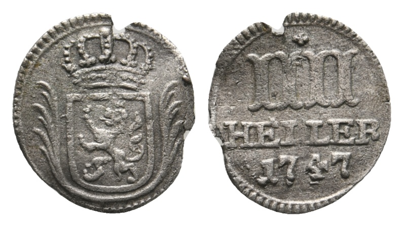  Altdeutschland; Hessen; Kleinmünze 1747   