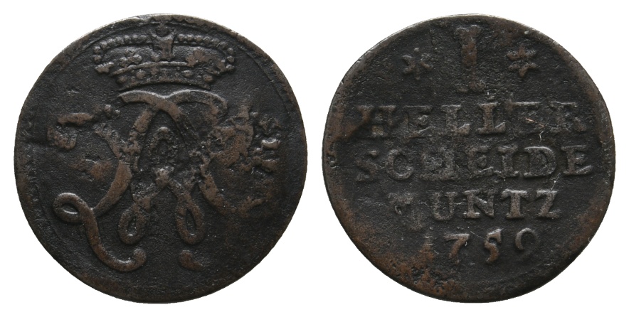  Altdeutschland; Hessen; Kleinmünze 1759   