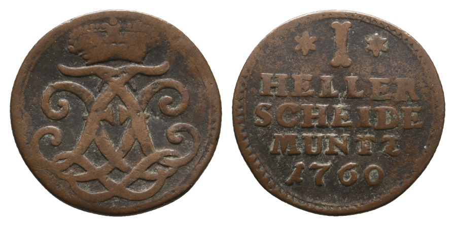  Altdeutschland; Hessen; Kleinmünze 1760   