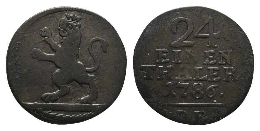  Altdeutschland; Hessen; Kleinmünze 1786   