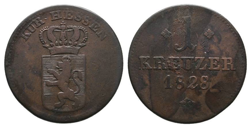  Altdeutschland; Hessen; Kleinmünze 1828   