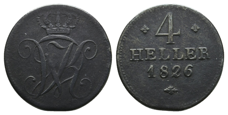  Altdeutschland; Hessen; Kleinmünze 1826   