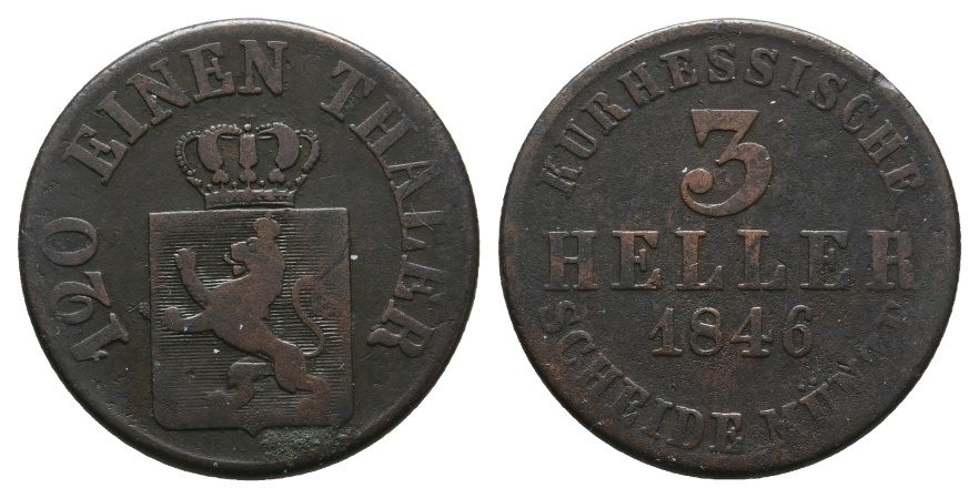  Altdeutschland; Hessen; Kleinmünze 1846   