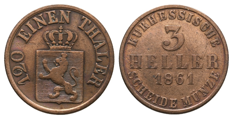  Altdeutschland; Hessen; Kleinmünze 1861   