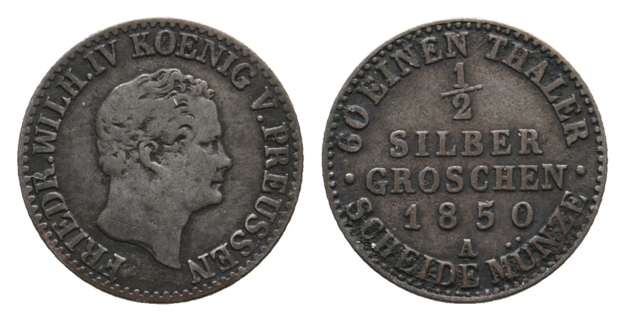  Altdeutschland; Preußen; Kleinmünze 1850   