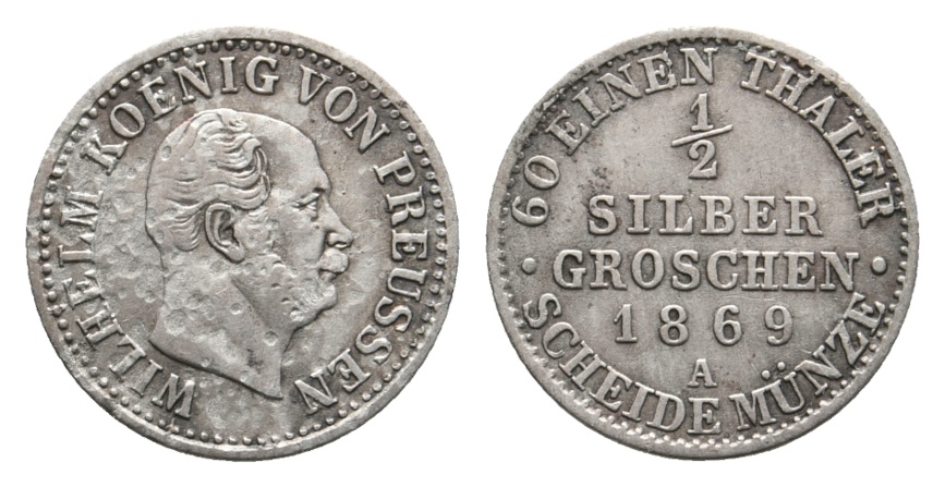  Altdeutschland; Preußen; Kleinmünze 1869   