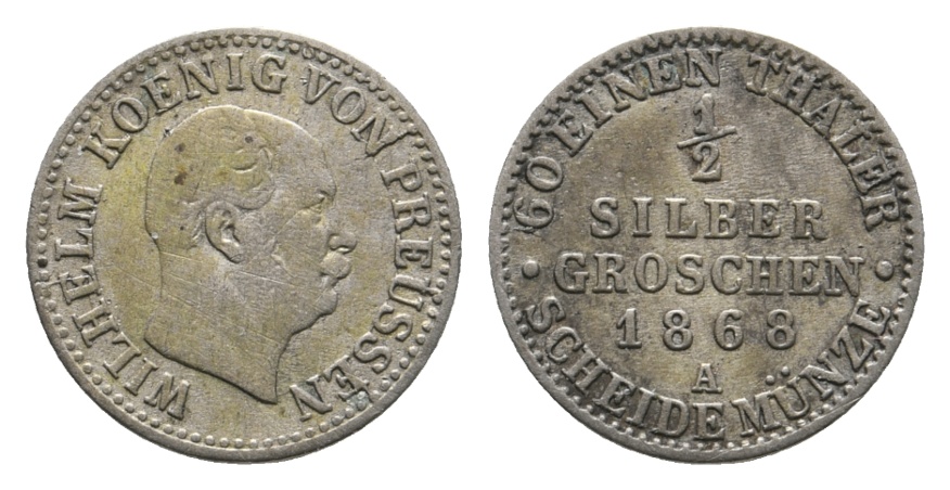  Altdeutschland; Preußen; Kleinmünze 1868   