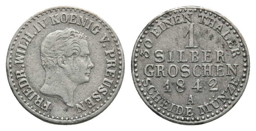  Altdeutschland; Preußen; Kleinmünze 1842   