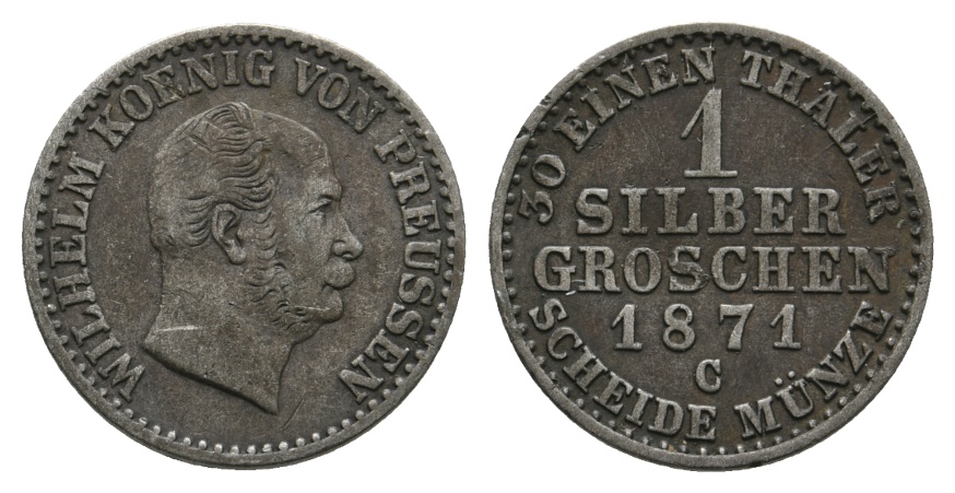  Altdeutschland; Preußen; Kleinmünze 1871   