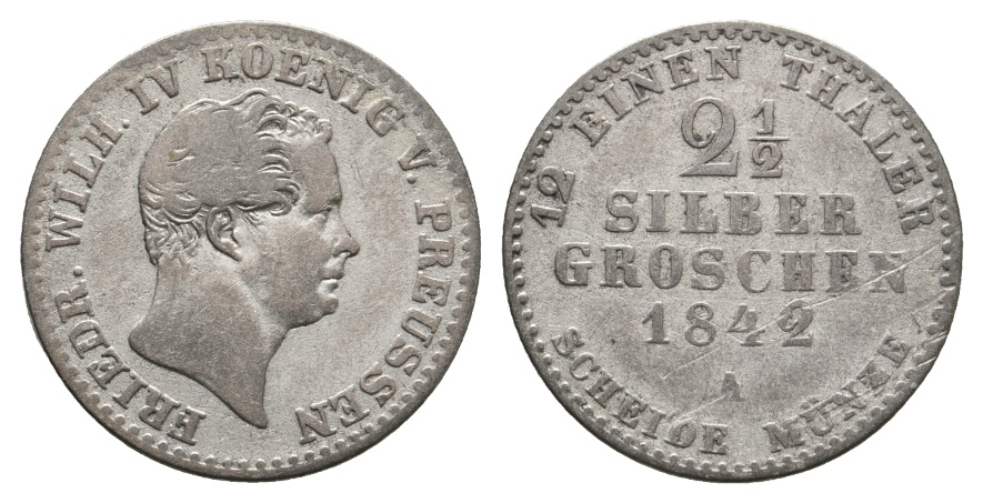  Altdeutschland; Preußen; Kleinmünze 1842   