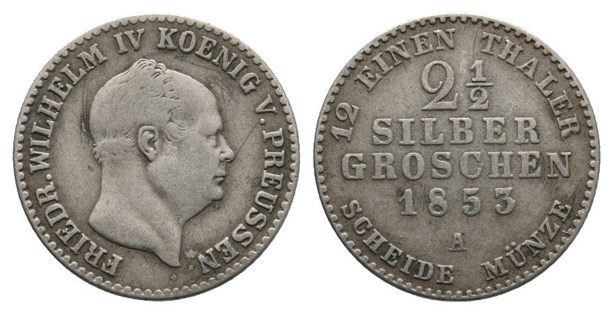  Altdeutschland; Preußen; Kleinmünze 1853   