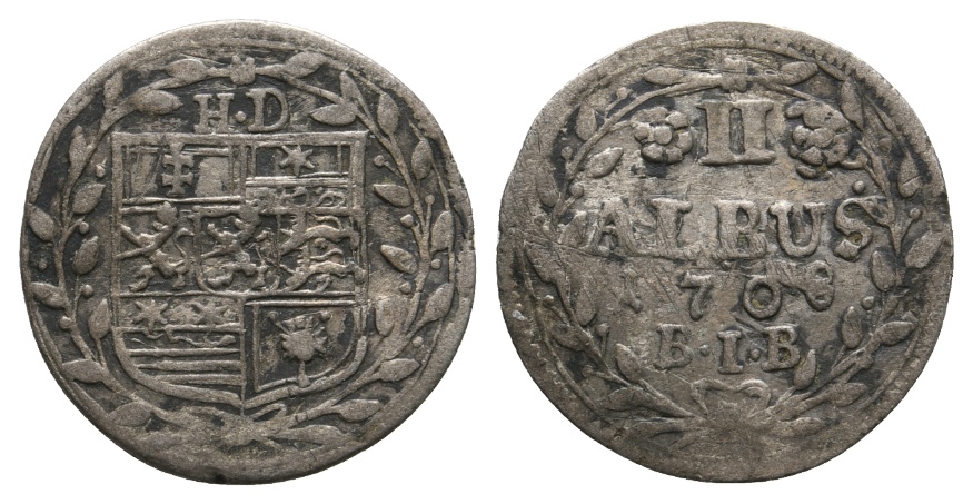  Altdeutschland; Hessen; Kleinmünze 1708   