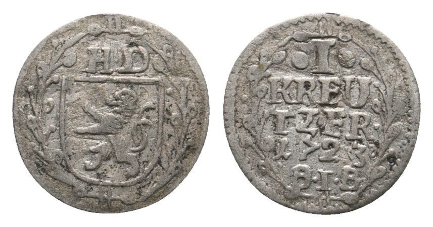  Altdeutschland; Hessen; Kleinmünze 1723   