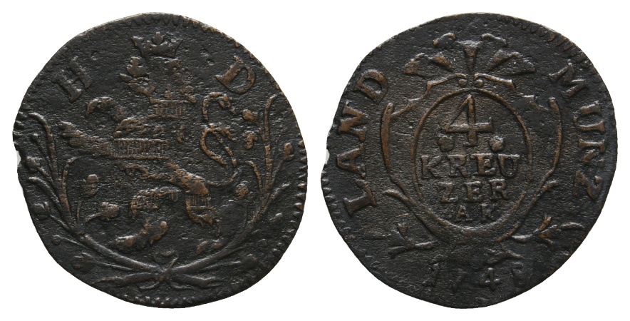  Altdeutschland; Hessen; Kleinmünze 1748   