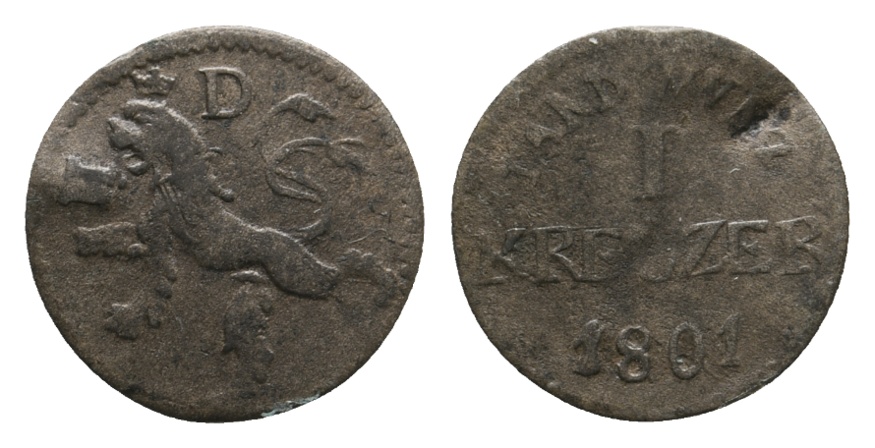  Altdeutschland; Hessen; Kleinmünze 1801   
