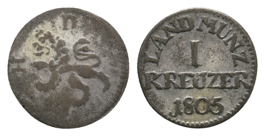  Altdeutschland; Hessen; Kleinmünze 1805   