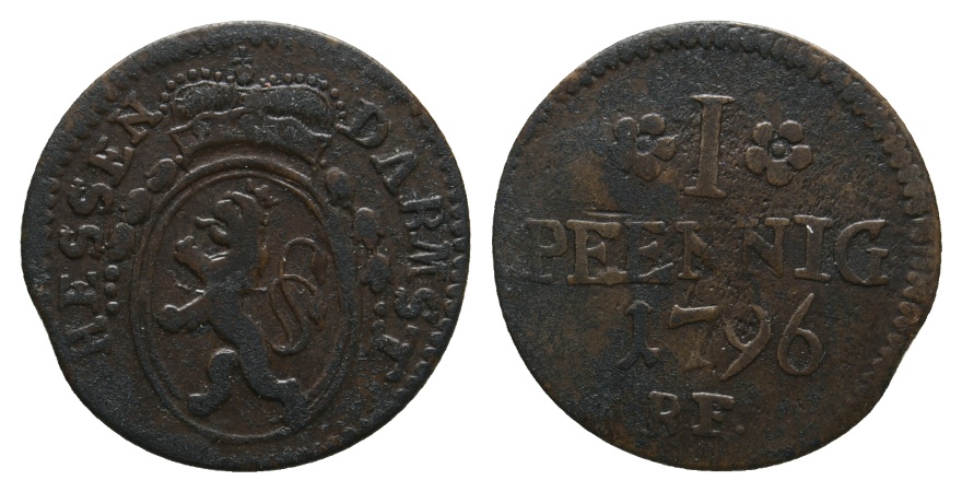  Altdeutschland; Hessen; Kleinmünze 1796   