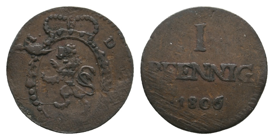  Altdeutschland; Hessen; Kleinmünze 1806   