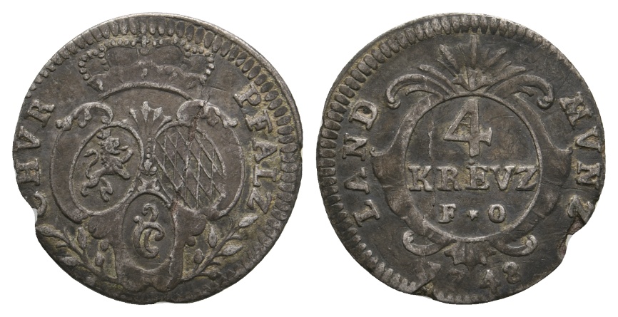  Altdeutschland; Pfalz; Kleinmünze 1748   
