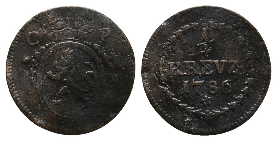  Altdeutschland; Pfalz; Kleinmünze 1786   