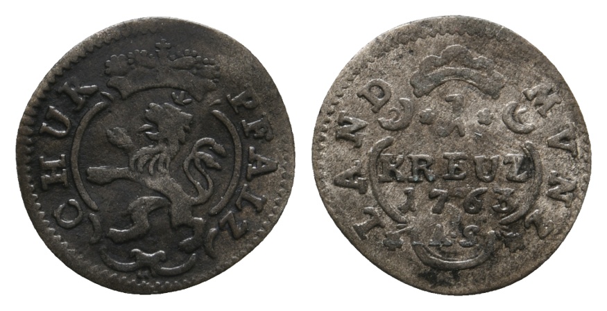  Altdeutschland; Pfalz; Kleinmünze 1763   